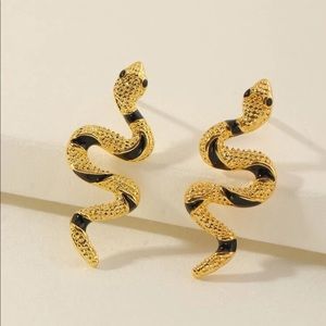 Gold Snake Earring Studs